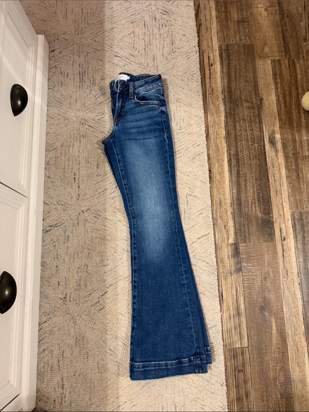Girls' Dark Blue Flared Stretch Jeans